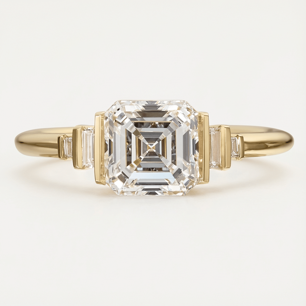 Asscher Aurelia Moissanite Ring 2ct-1 Asscher Aurelia Moissanite Ring - Image 1