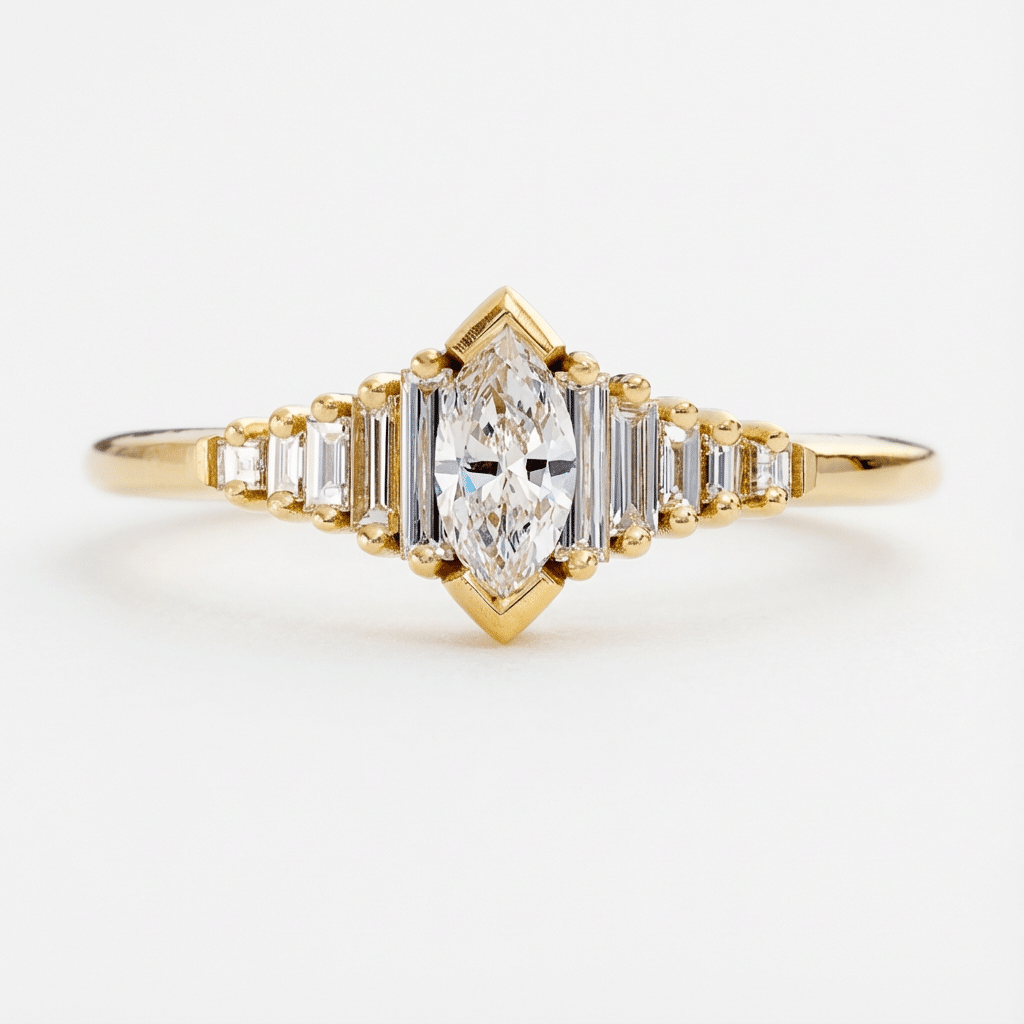 Marquise Aurelia Moissanite Ring 4ct-1 Marquise Aurelia Moissanite Ring - Image 1